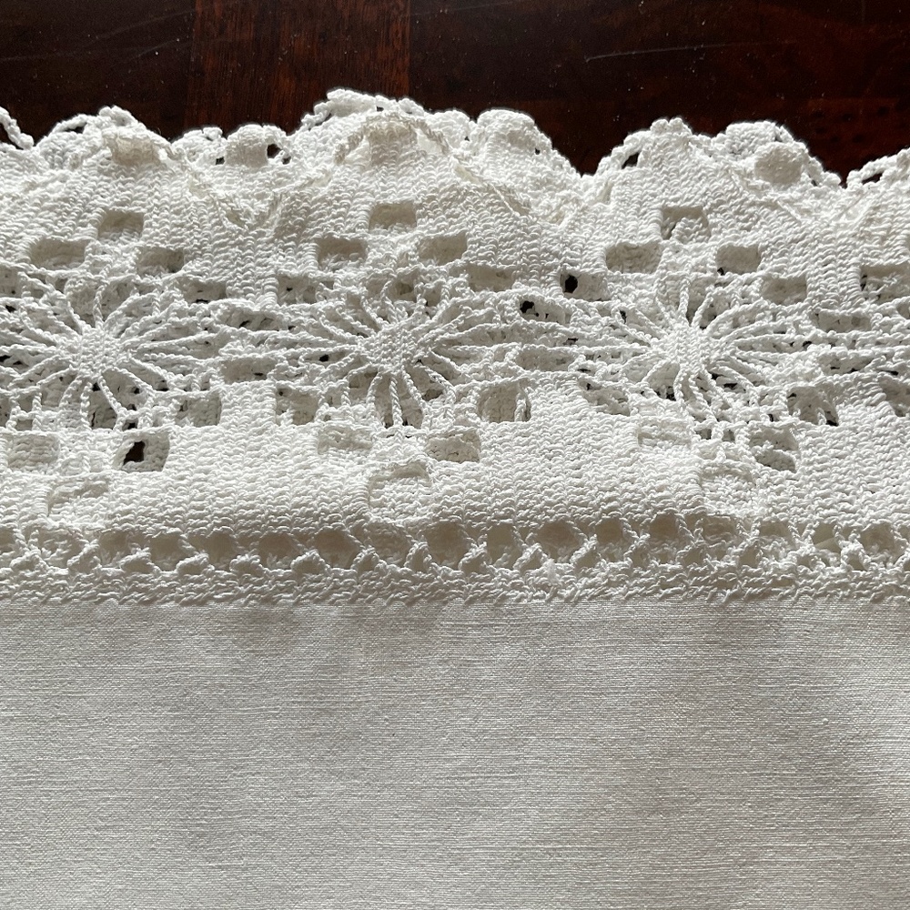 Pacific Vintage Queen Size Crochet Embroidered Cotton Pillow Case